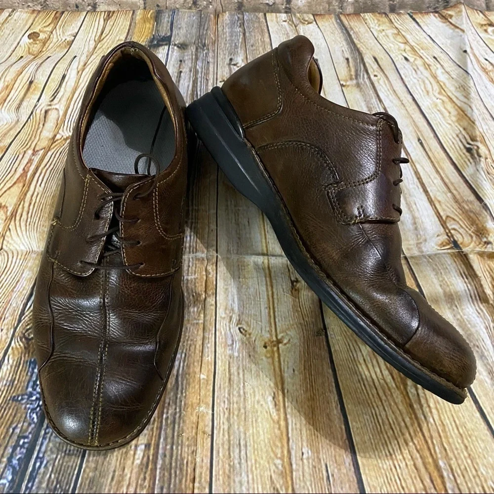 Johnston Murphy Shuler Bicycle Brown Leather Loafers Size 9.5
